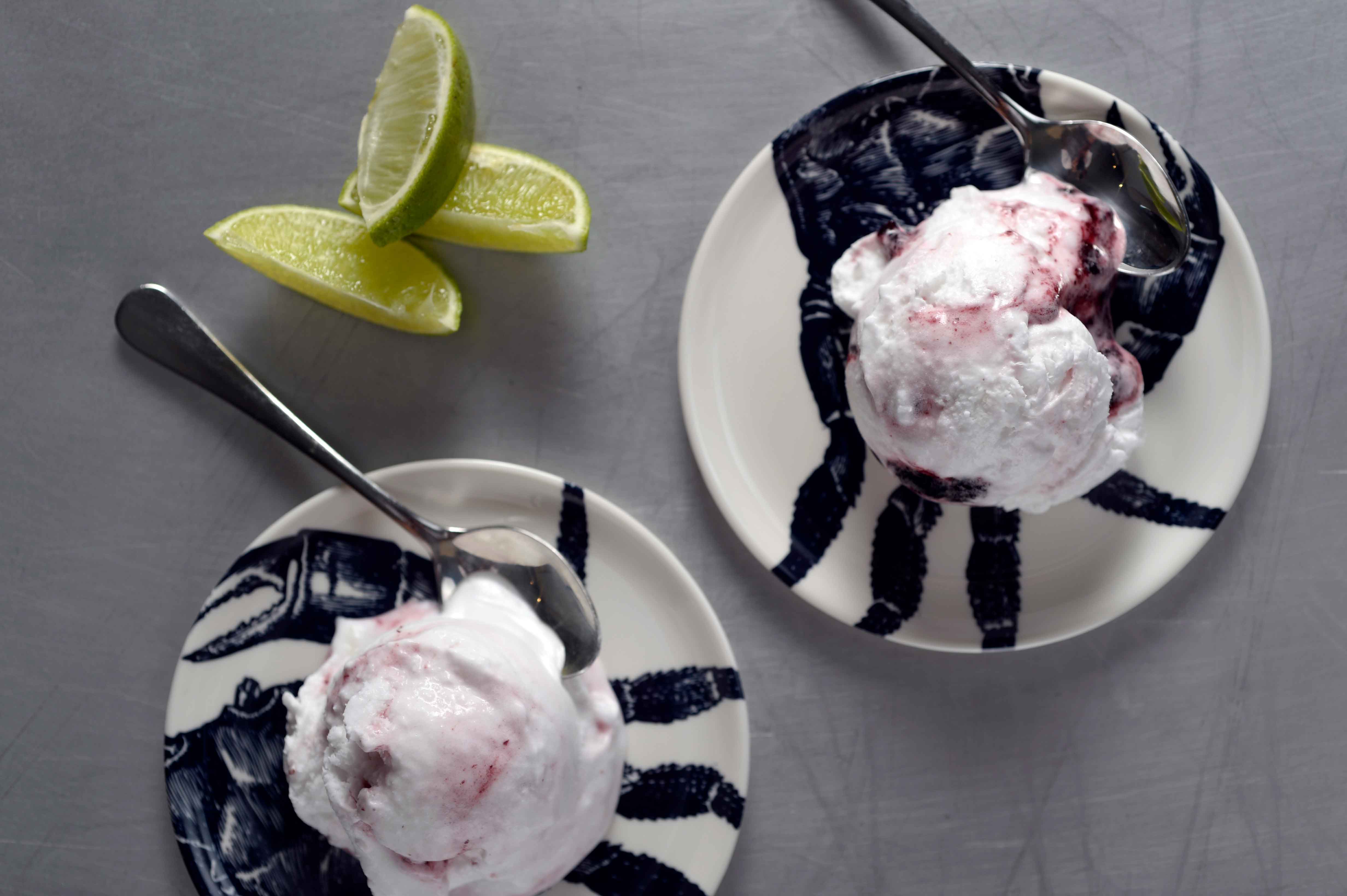 Coconut, Lime & Blackberry Sorbet - Tanya's Kitchen